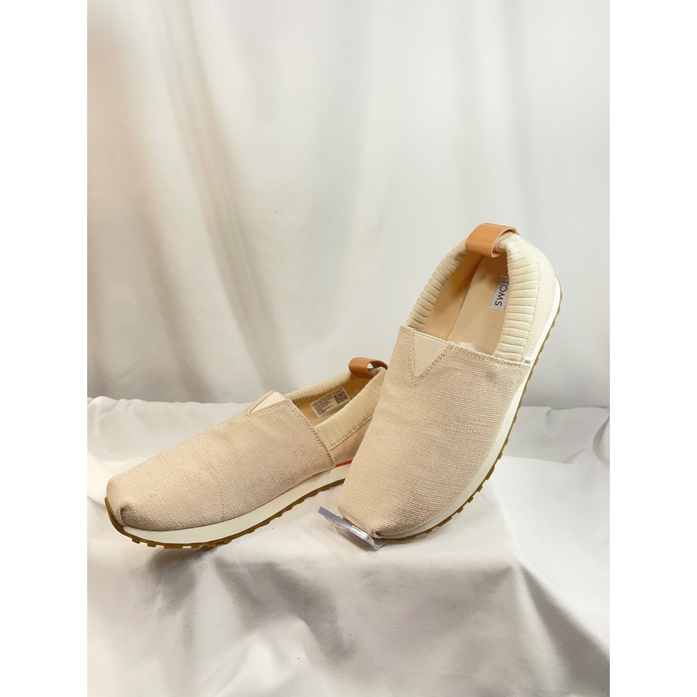 Toms Resident Linen Look Women  Size 6.5  soft Pink Peach color canvas Sneakers